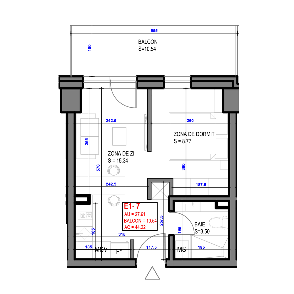 Apartament B107 de vânzare în Băile Felix – The Place Residence