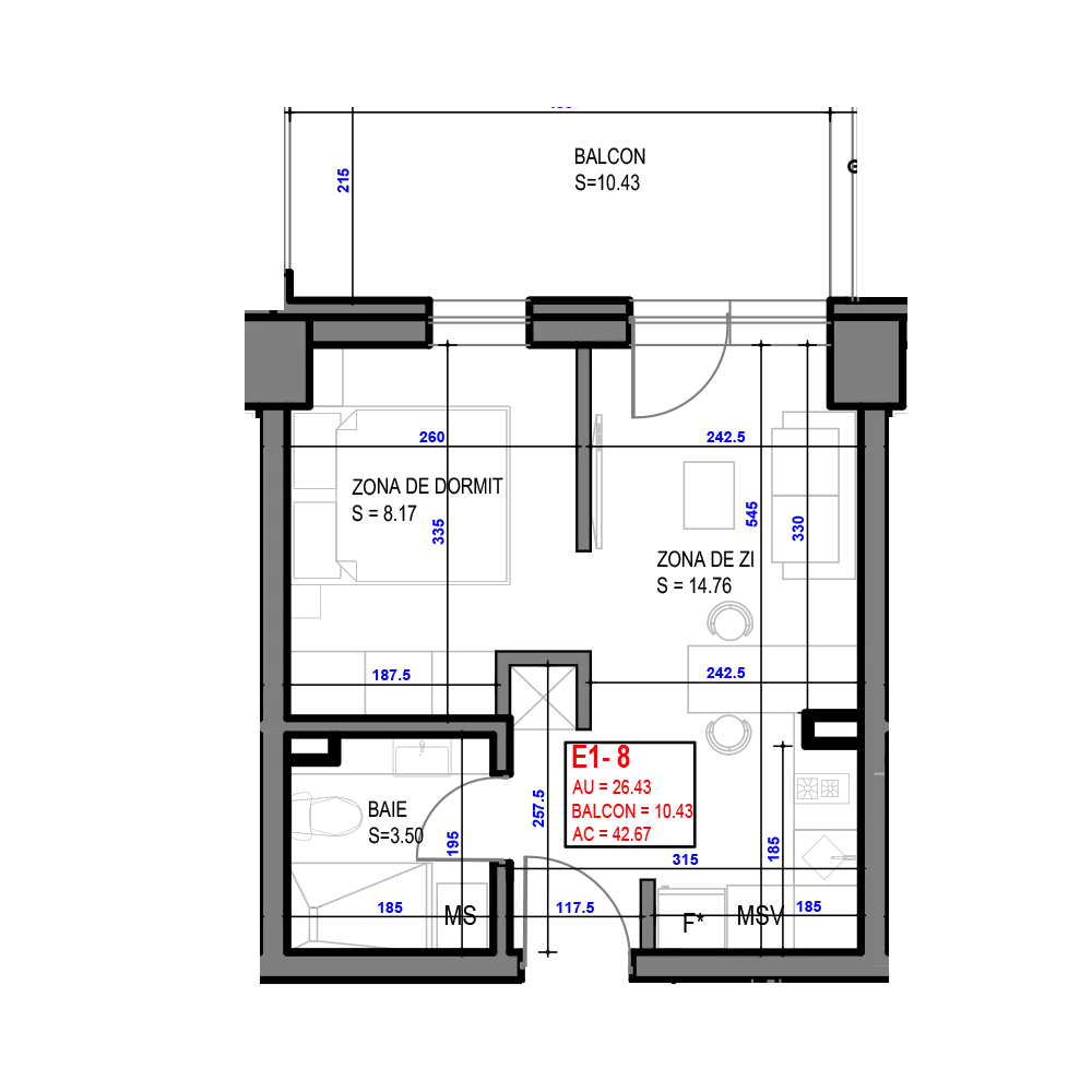 Apartament B108 de vânzare în Băile Felix – The Place Residence