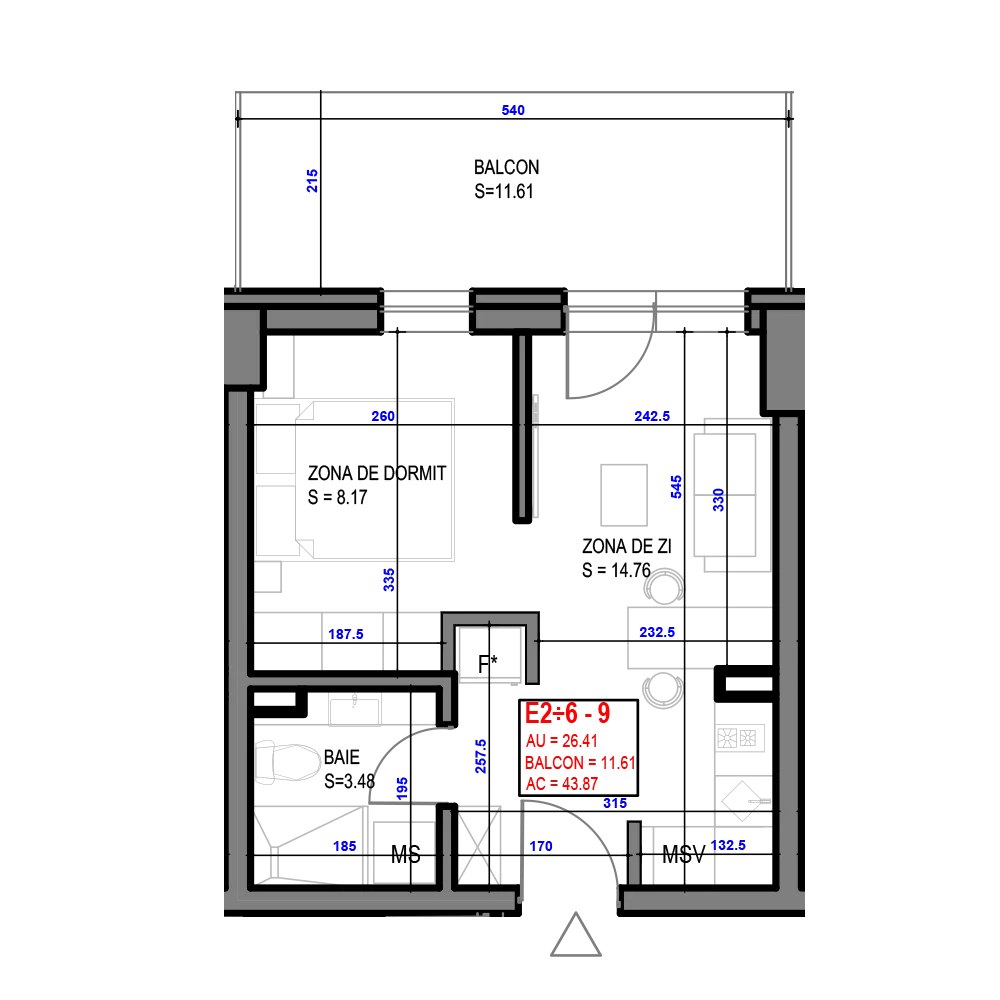 Apartament B209 de vânzare în Băile Felix – The Place Residence